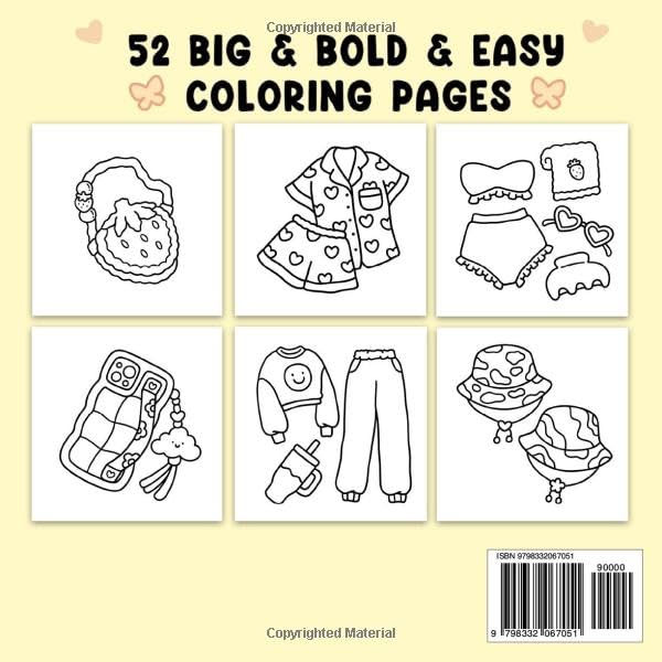 Fashion Vibes: Coloring Book for Adults and Teens, Bold and Easy Designs for Relaxation Featuring Cute Clothing