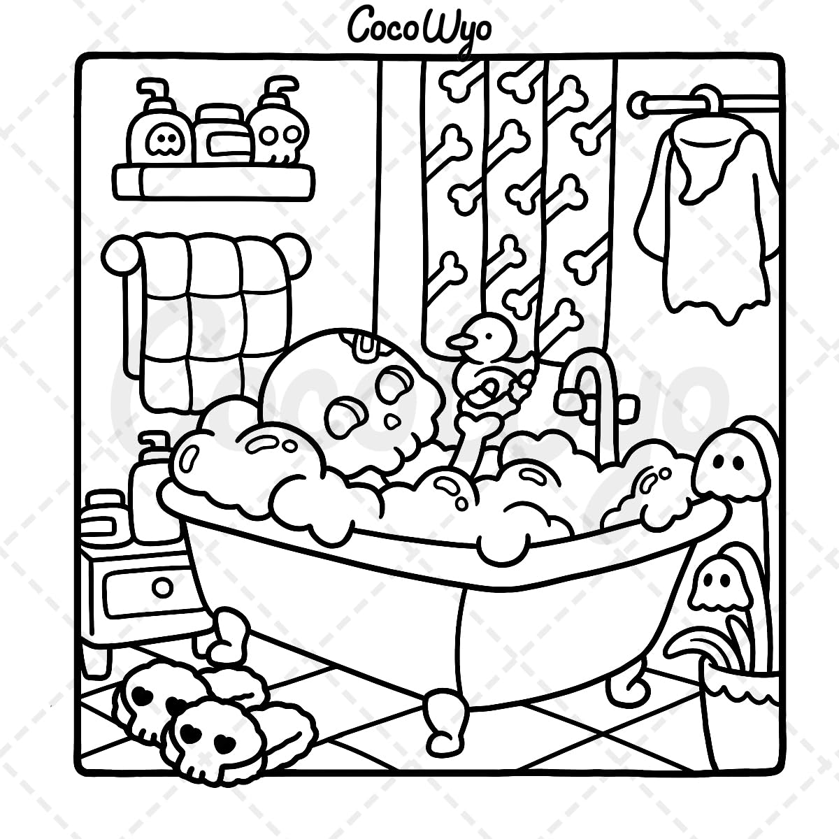 Spooky Cutie: Coloring Book for Adults and Teens Featuring Adorable Creepy Creatures in Cozy Hygge Moments for Relaxation