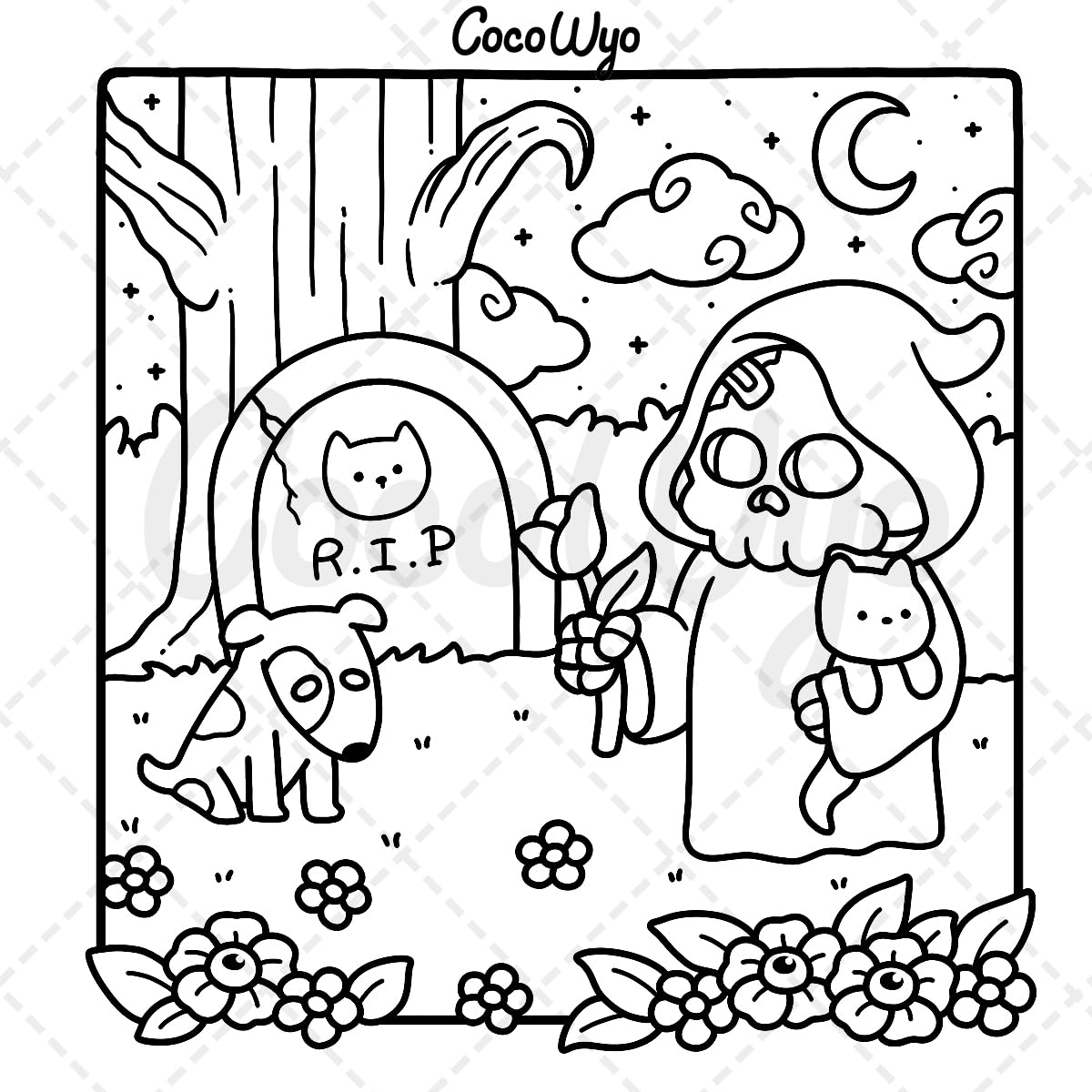 Spooky Cutie: Coloring Book for Adults and Teens Featuring Adorable Creepy Creatures in Cozy Hygge Moments for Relaxation