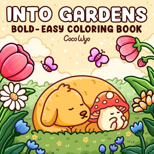 coco wyo: into gardens bold easy coloring books pet coloring book stress relief