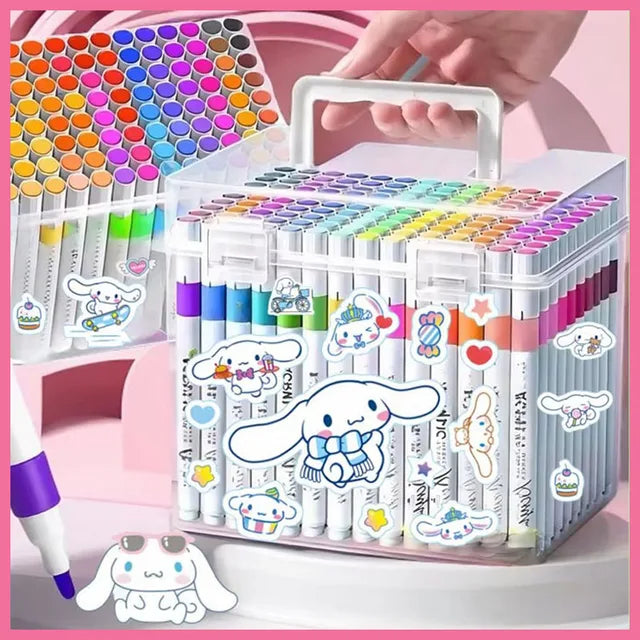 24 Sanrio Cinnamoroll Cartoon Acrylic Marker Paintbrush -Tight Stackable Children'S Color Pen Set