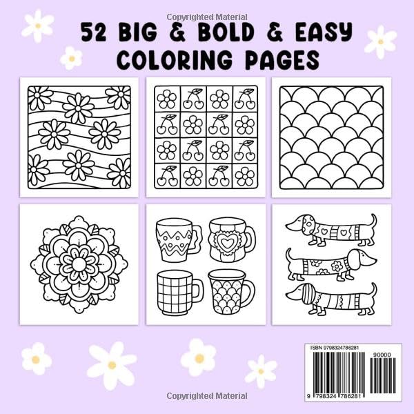 Comfy Patterns: Coloring Book for Adults and Kids, Bold and Easy, Simple and Big Designs for Relaxation Featuring Lovely Cozy Pattern and Mandala